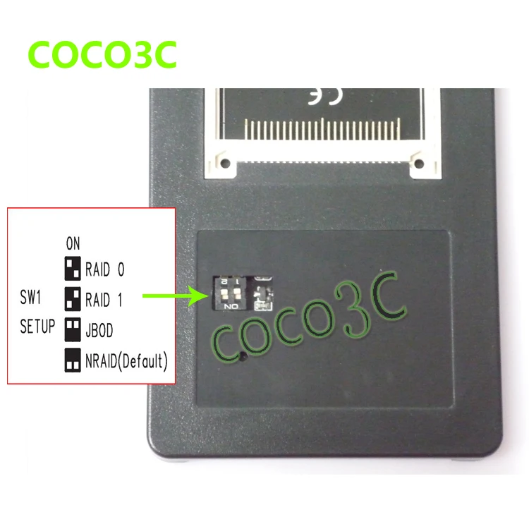 Free Shipping Dual CF Raid Card to SATA 2.5" HDD Case 2 bulid RAID Function adapter | Компьютеры и офис