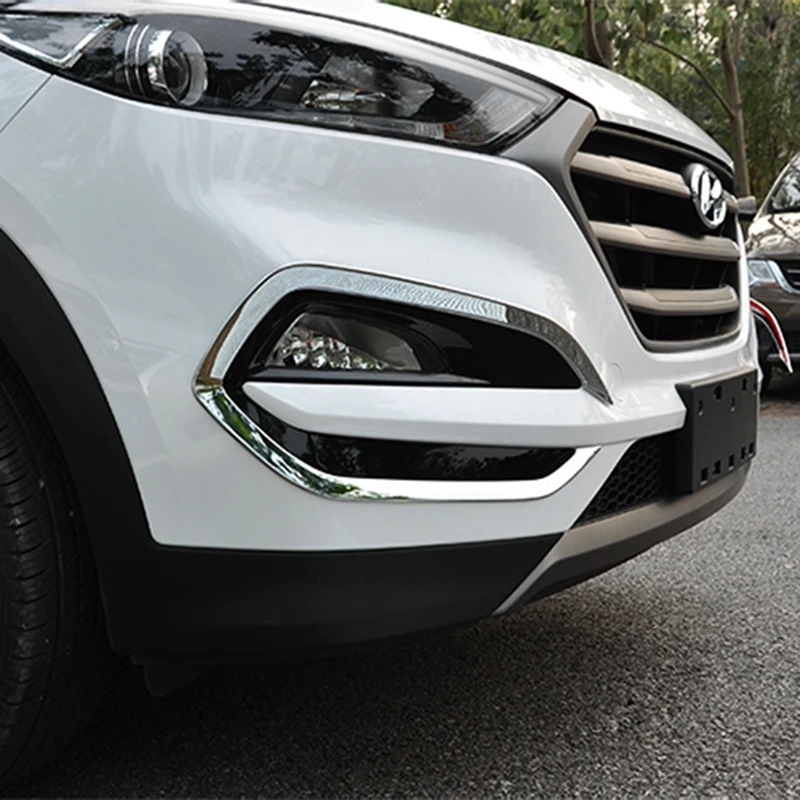 Автомобиль Стайлинг для hyundai Tucson 2016 2017 ABS Chrome передние противотуманные свет лампы