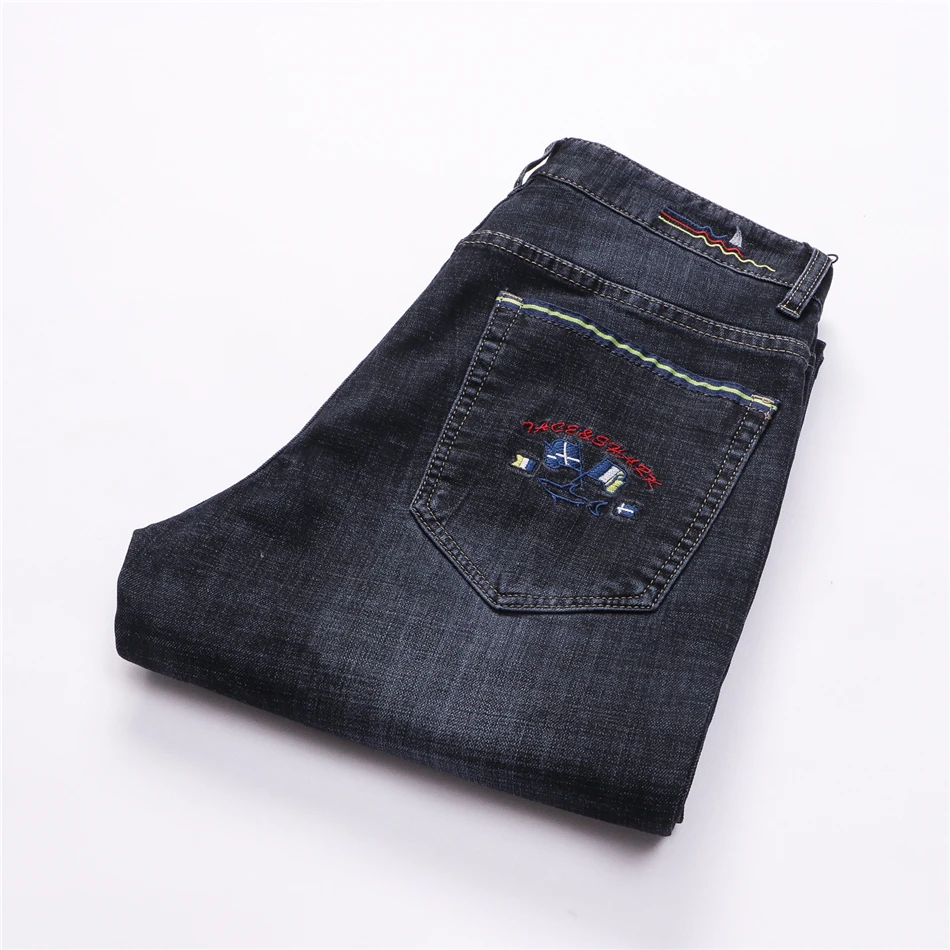 

men jeans Billionaires Tace&shark jeans men pants men's jeans fashion casual Cotton embroidery Brand jeans Navy blue