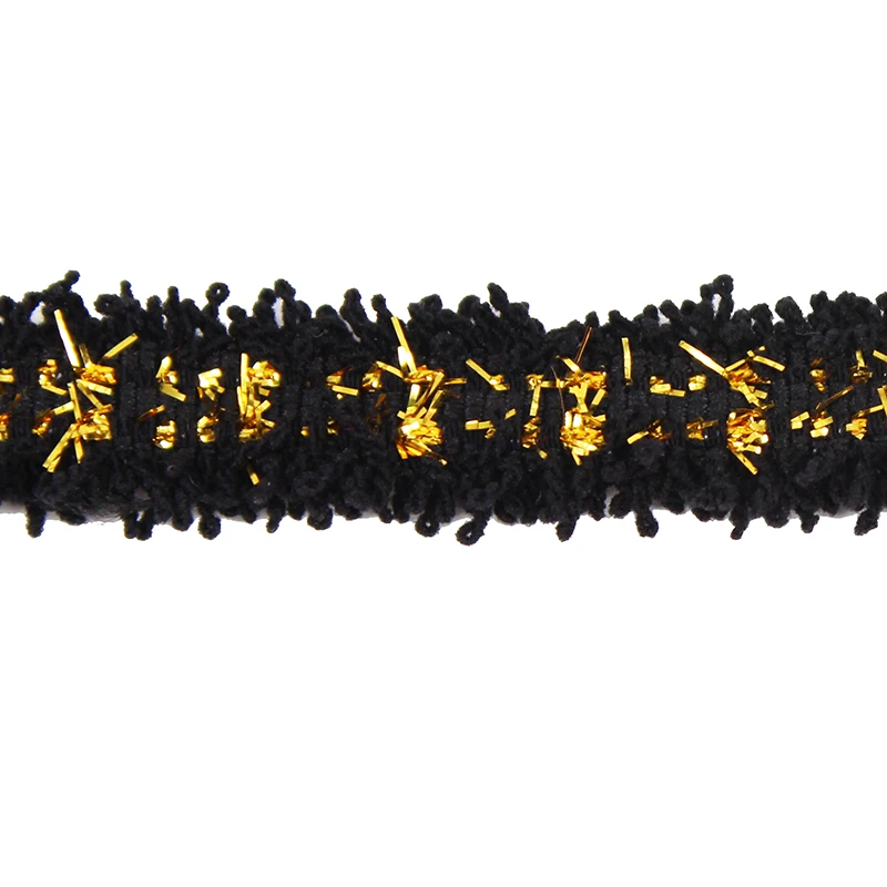 30 ярдов ремесло черная золотая нить Braied Обрезка украшенная Отделка лентой для
