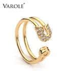 Уникальное кольцо VAROLE для бумаги, кольцо миди золотого цвета с блестящими кристаллами, модные кольца на костяшки для женщин, ювелирные изделия