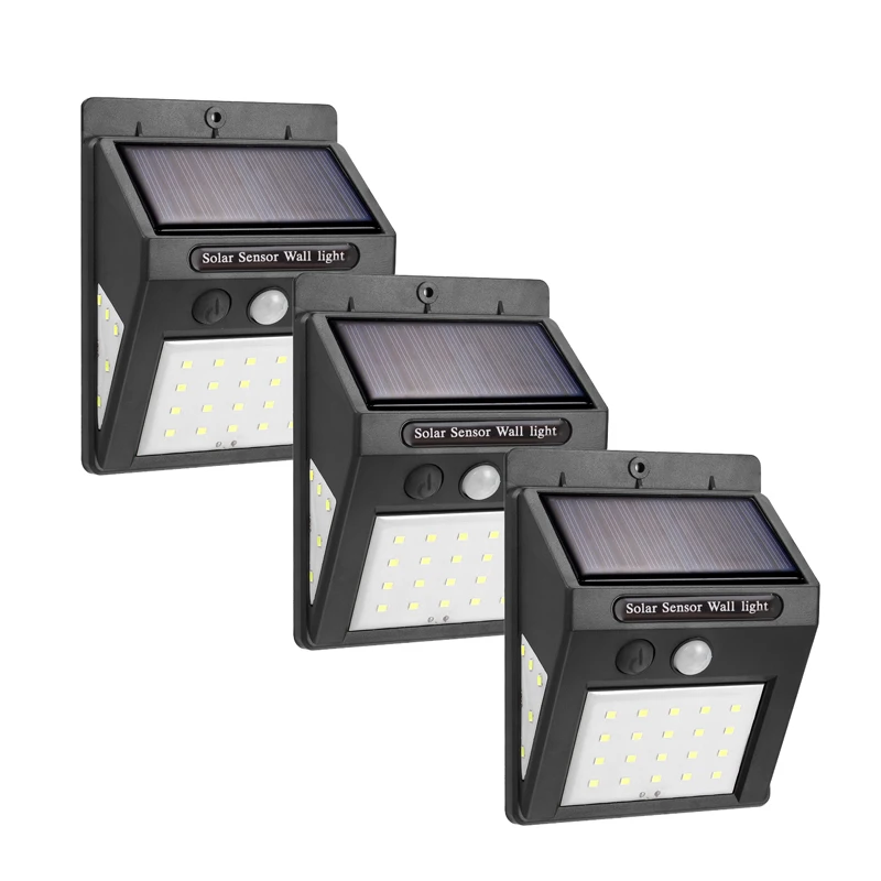 

LED Solar Power PIR Motion Sensor Wall Light 20LEDS 30LEDS Outdoor Waterproof Street Yard Path Home Garden Street Light
