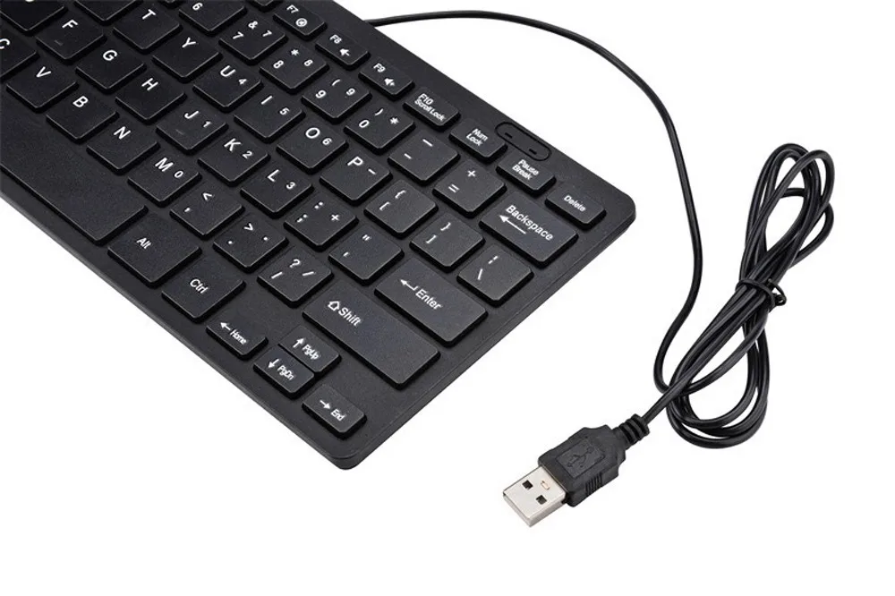 Проводная Мини USB клавиатура 78 клавишная мини Бесшумная клавиатура мультимедийная USB клавиатура для настольного ноутбука