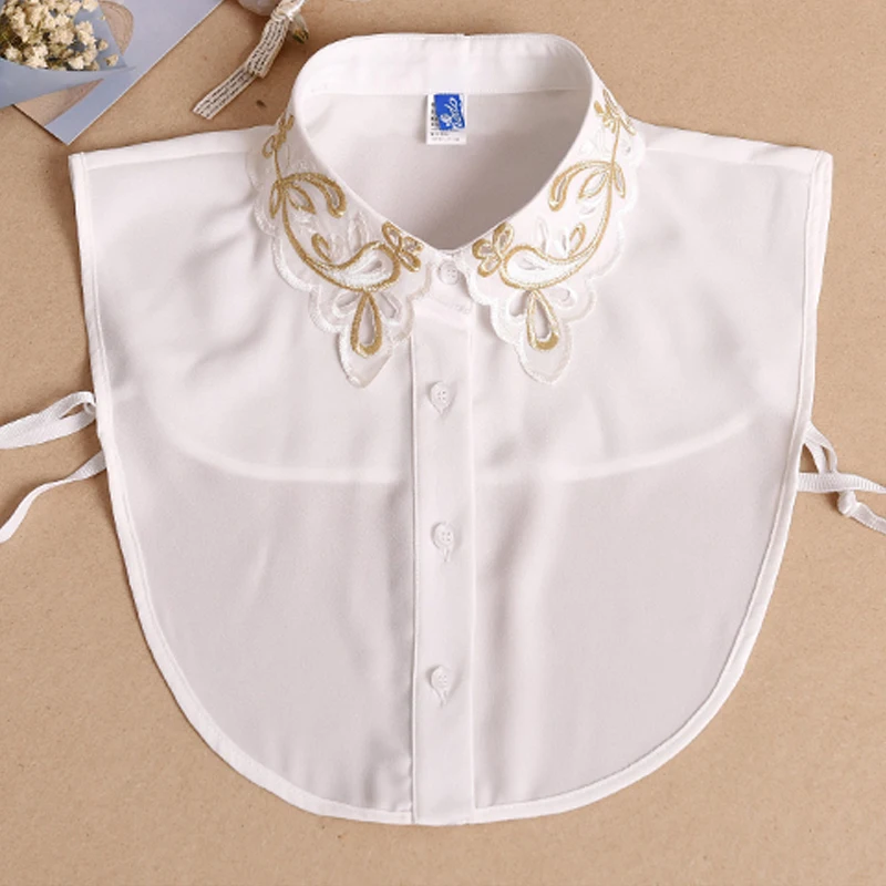 

Newly Design Fashion Rhinestone Chiffon New embroidery hollow fake collar decoration style temperament sweater decoration collar