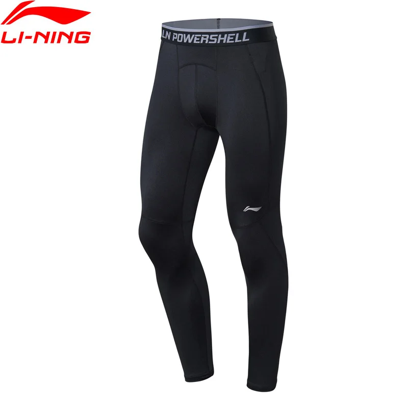 Li-Ning, мужская тренировочная серия, базовый слой, 84% полиэстер, 16% спандекс, эластичная подкладка на талии, удобные облегающие брюки, AULN143 MKY424