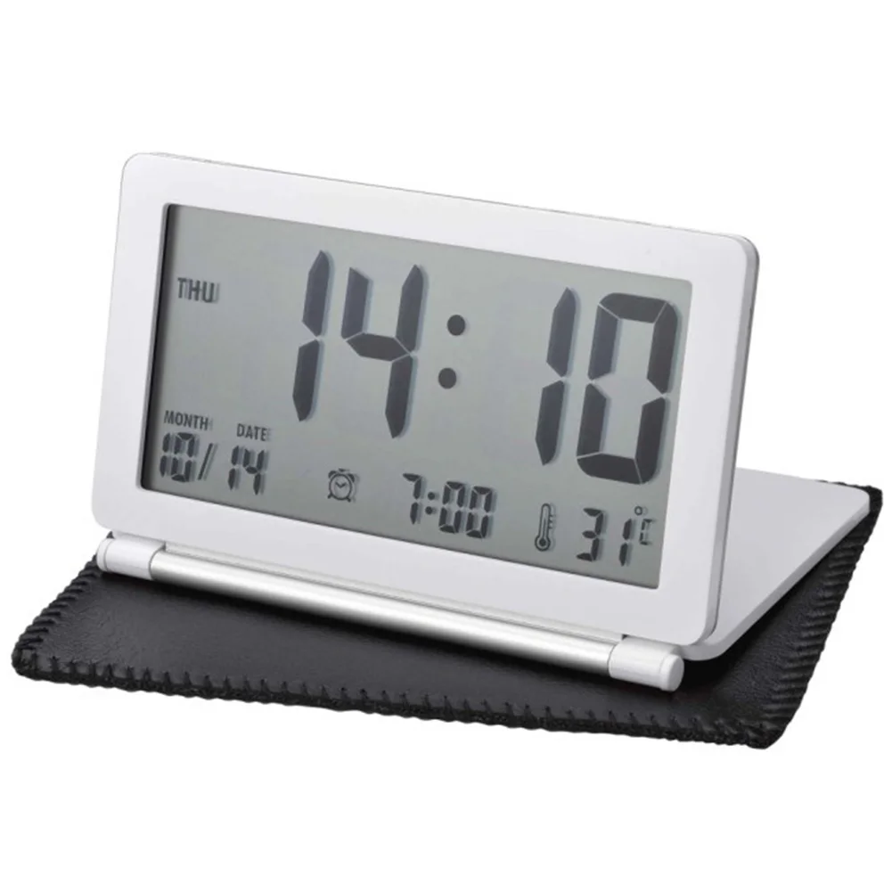 Mini Travel Digital Desk Electronic Temperature Alarm Clock Home Flip LCD Display Calendar Folding Silent Office | Дом и сад