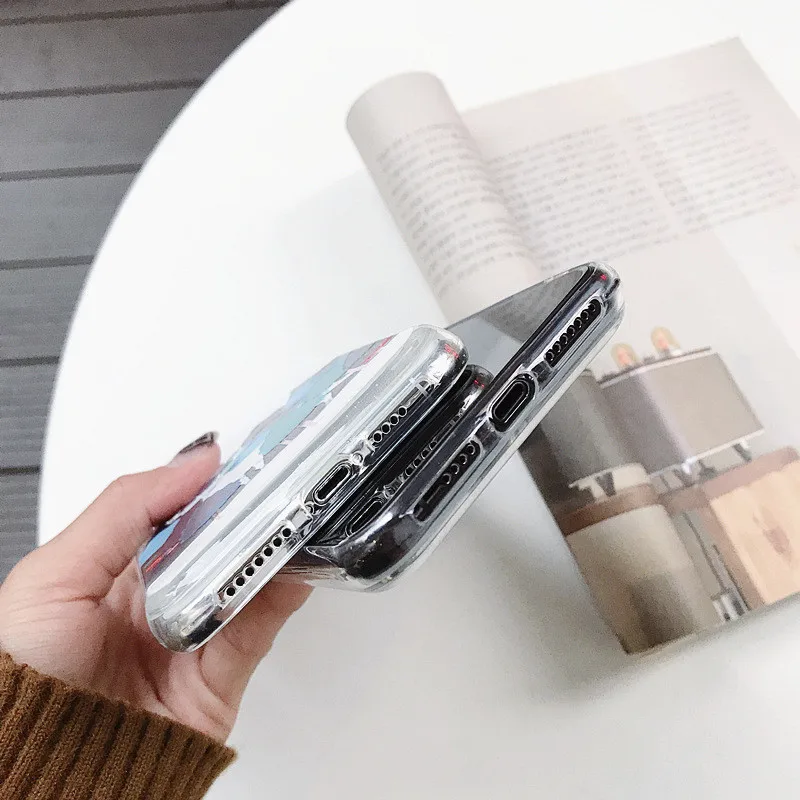 Чехол со снежинками для iPhone XS MAX XR X 8 7 Plus Мягкий ТПУ зыбучий песок Glliter Funda 6 S Polar Bear