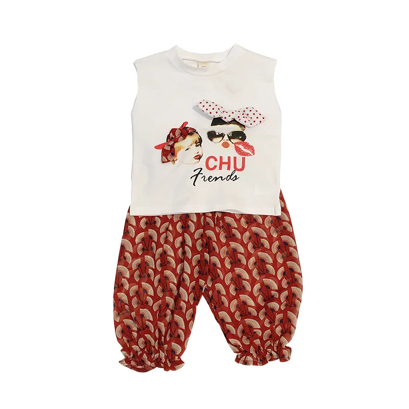 Лето 2020 детская одежда для маленьких девочек футболка + брюки спортивные костюмы