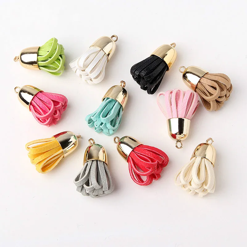 Аксессуары сделай сам из Южной Кореи кожаные круглые брелоки с бахромой и