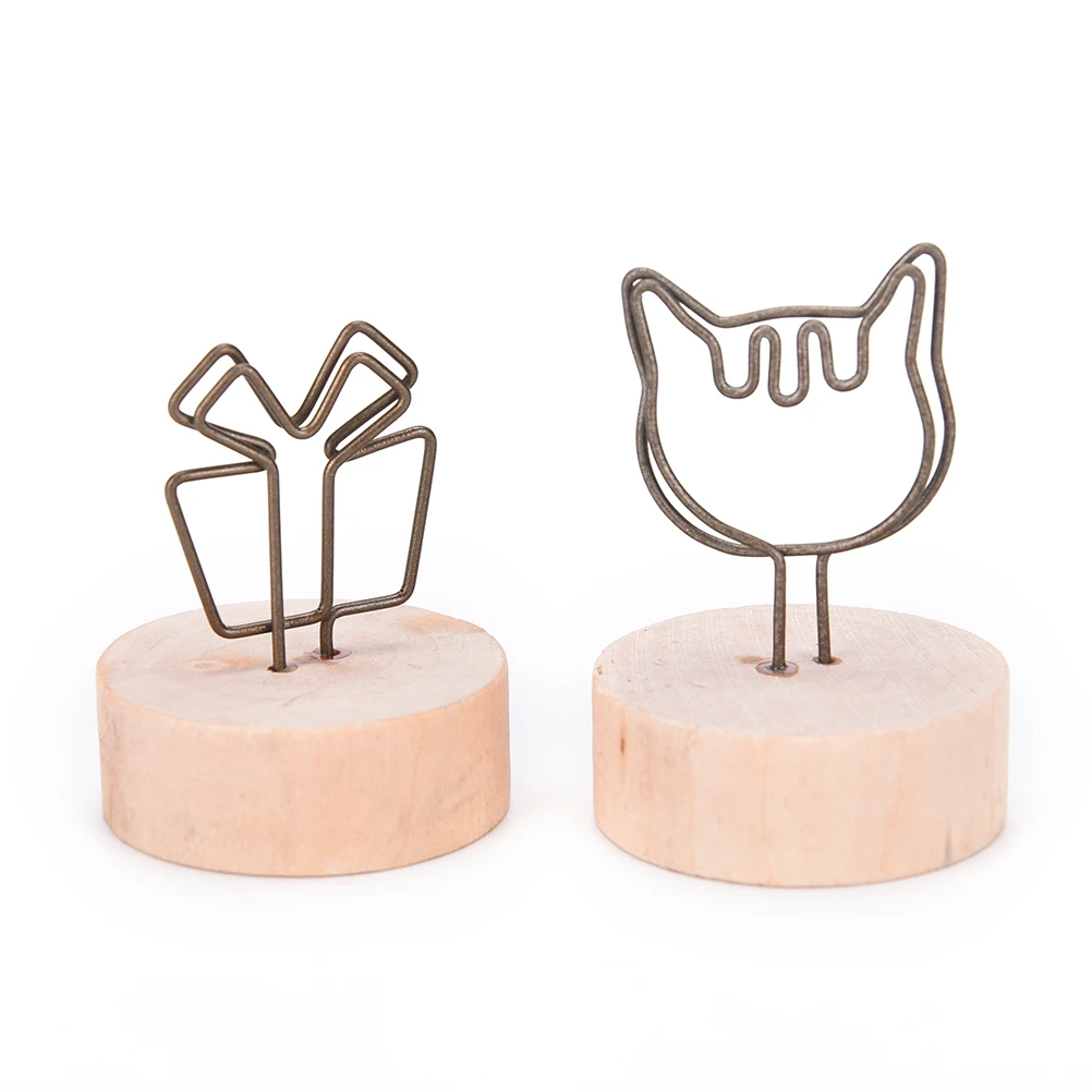 

1PC Natural Wood Memo Pincer Clips Paper Photo Clip Holder Wooden Small Clamps Stand Ornament Home Decoration 9 styles