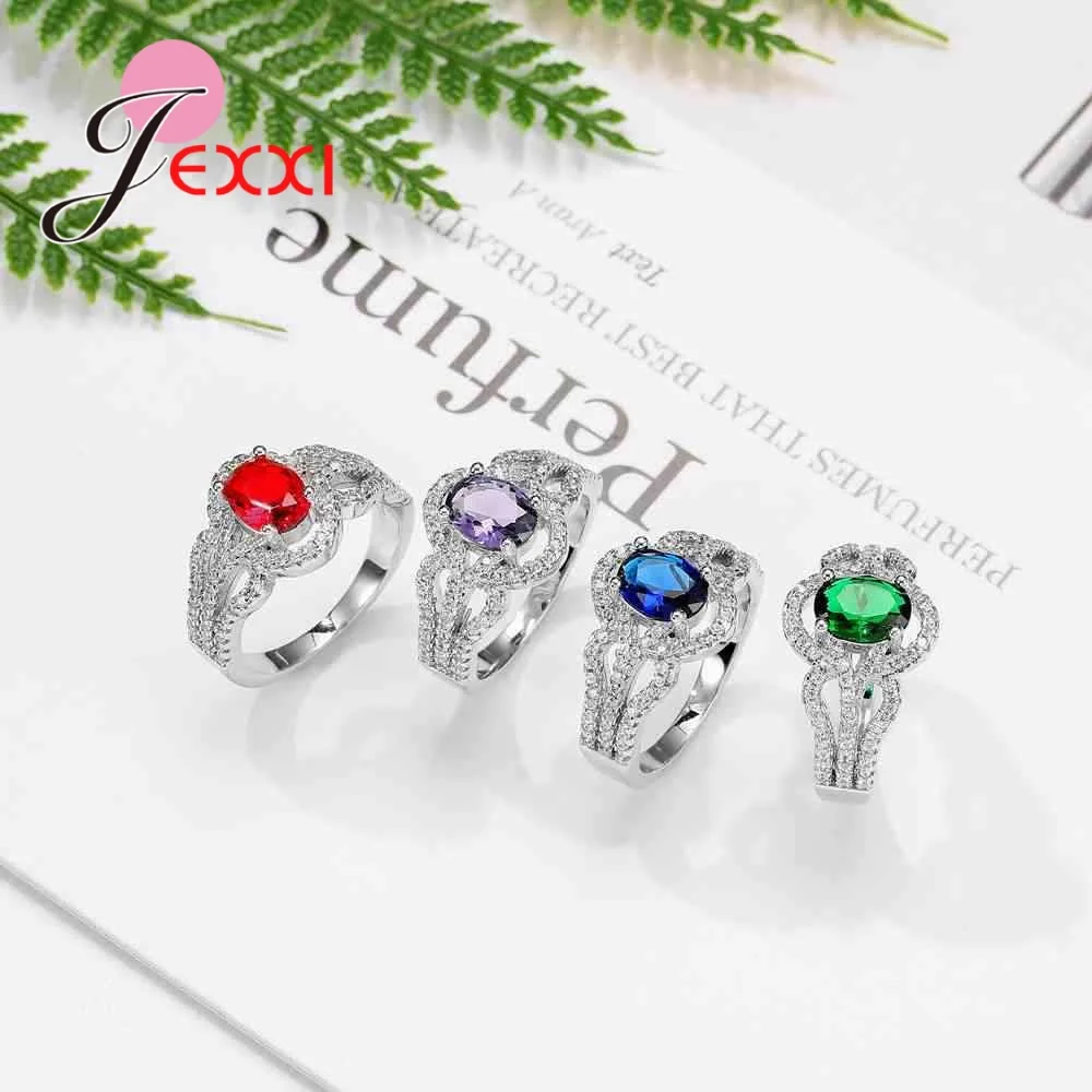 Fashion Classic 925 Sterling Silver Zirconia Austrian Crystals Wedding Rings for Women Wholesale Price Size 6 7 8 9 | Украшения и