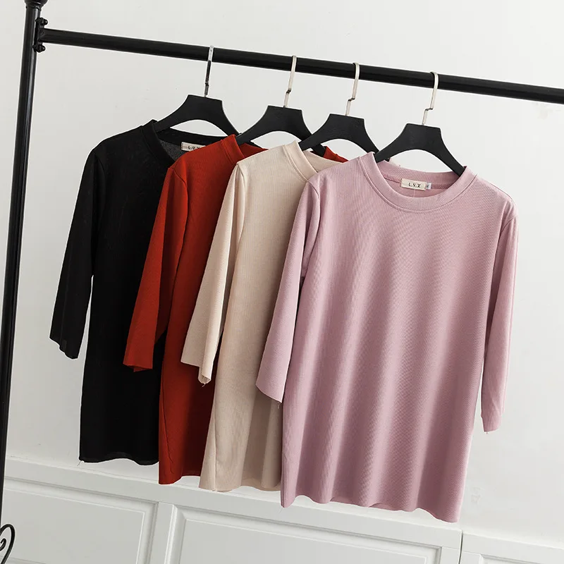 2019 размера плюс повседневные футболки Весенняя женская одежда модные свободные