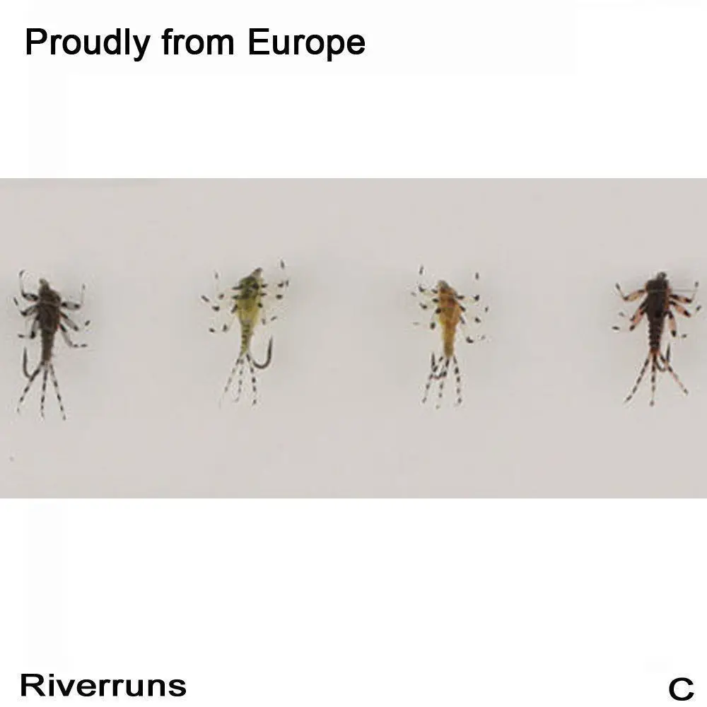 

Реалистичные мухи Riverruns, мухи Mayfly, Нимфа, мухи для форели, 4 цвета с коробкой для мух