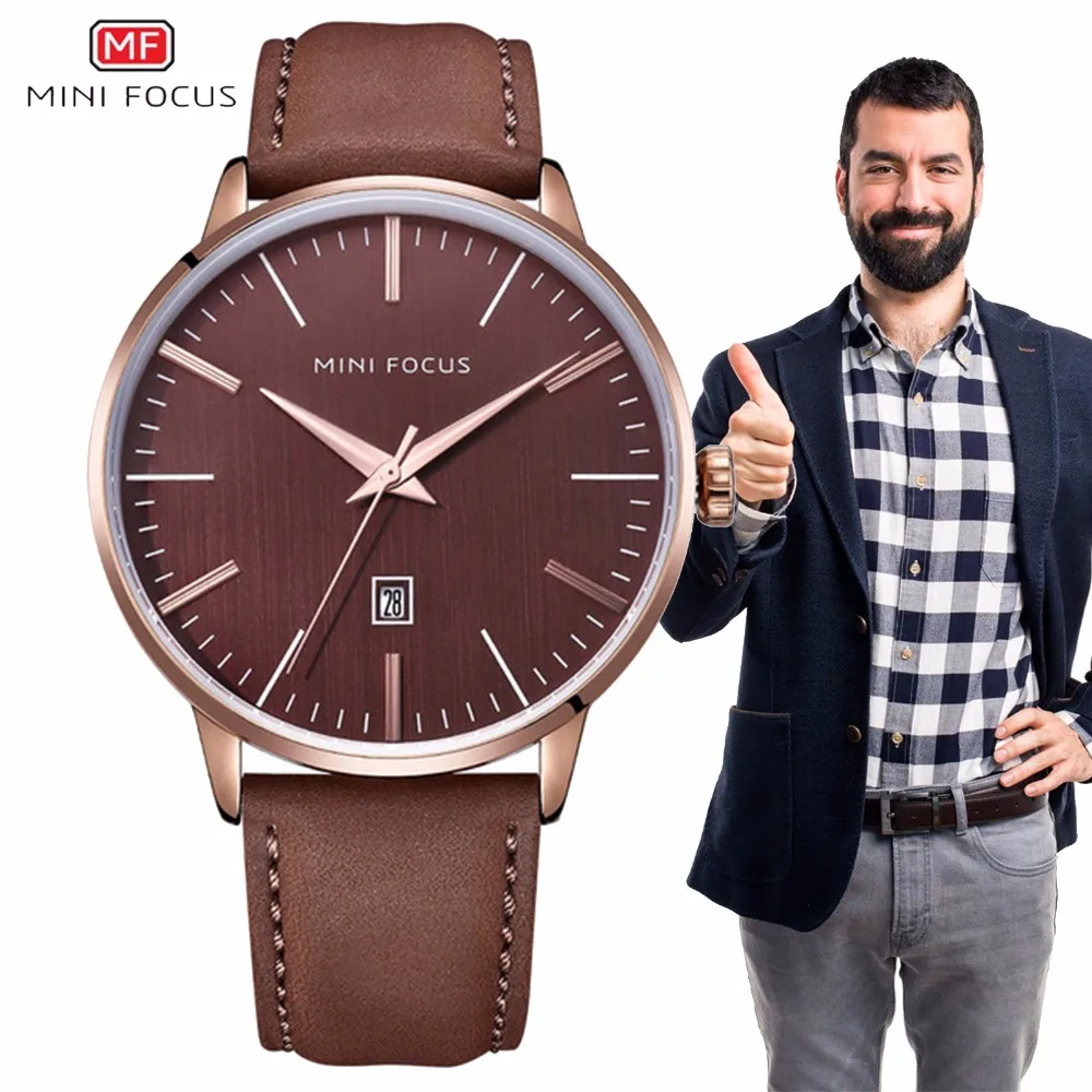 Ультра тонкие кварцевые часы с мини фокусом повседневные Простые мужские