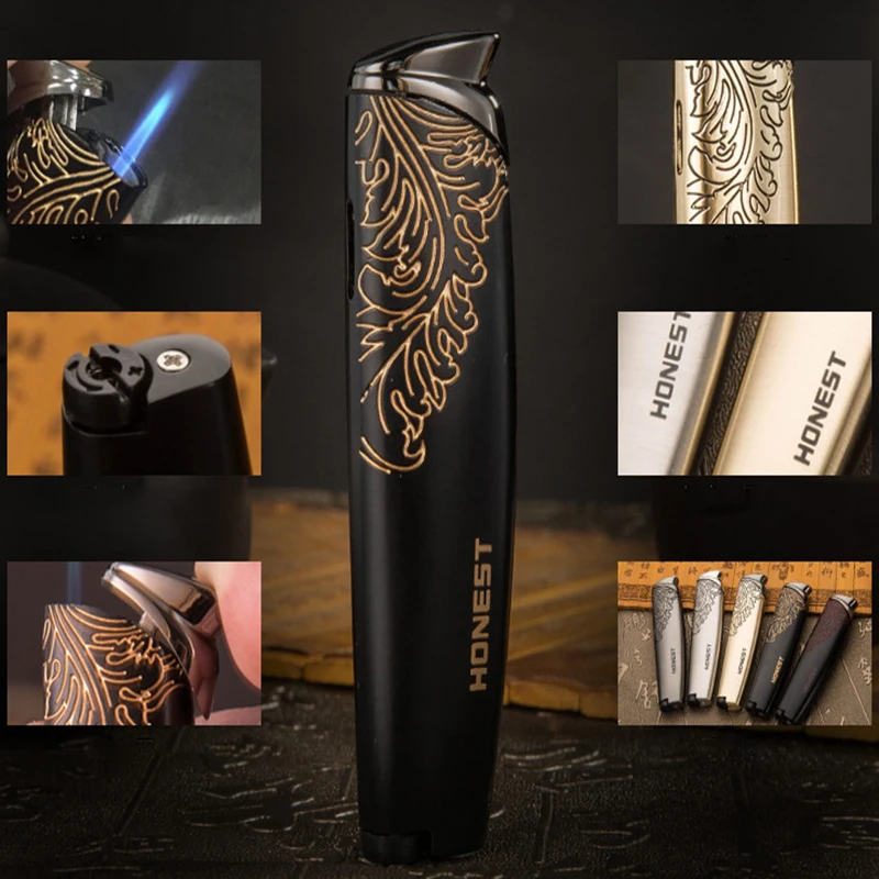 Новинка 2020 струйная Бутановая Зажигалка фонарь турбо Трубная зажигалка сигарета