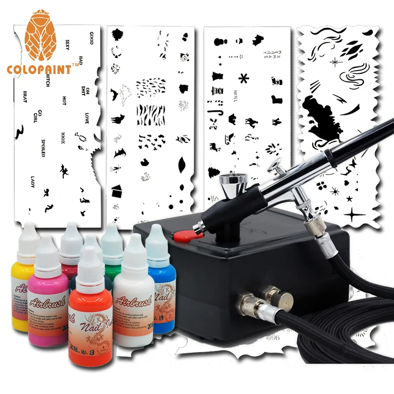 Набор для профессионального компрессора с Трафаретом И 8 цветными чернилами