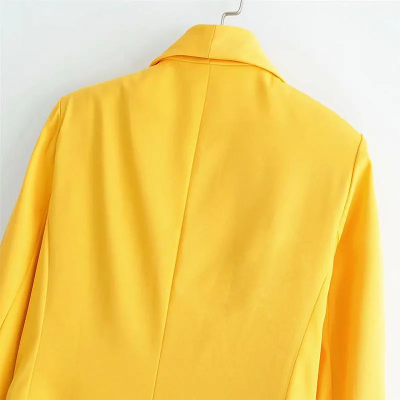 

Women's spring new casual long-sleeved double-breasted long section lapel suit jacket candy color fashion temperament shirt