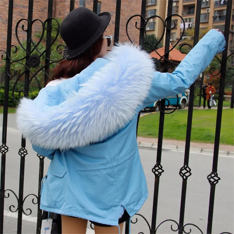 Parkas For Women Winter 2020 Army Green Coat Real Large Raccoon Fur Collar Thicken Cotton Padded Jacket Outerwear Female Brand | Женская