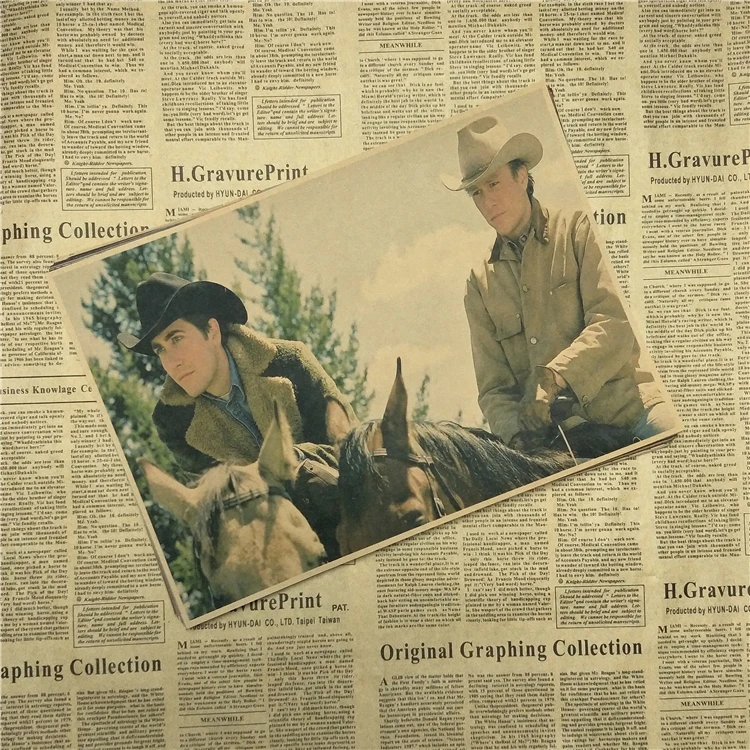 Brokeback горный Винтажный стиль ретро бумажный плакат настенный бар украшение дома