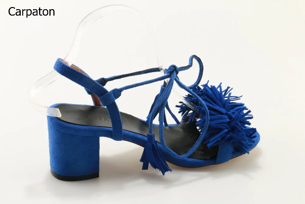 Новые 2017 Для женщин сплошной синий Ремешок на щиколотке выдалбливают открытым