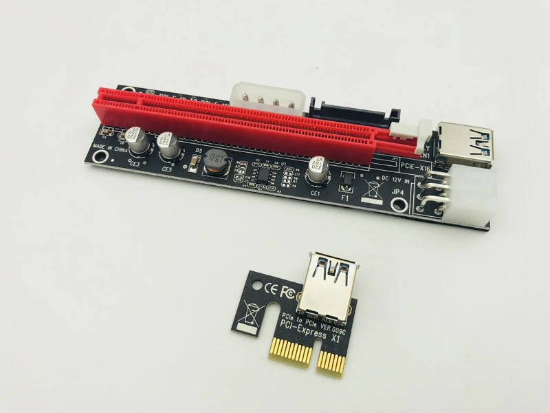 Новый PCIE PCI E 3 в 1 Molex 4Pin SATA 6PIN Express 16x слот карта Riser 1x до USB 0 кабель для майнинга