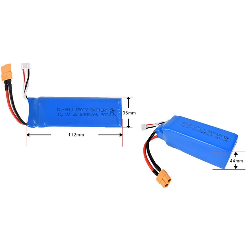 Литий полимерная батарея 11 1 В 5400 мА/ч 20c Lipo Разъем XT60 CX 20 X380 V303 V393 2 4G для гоночных