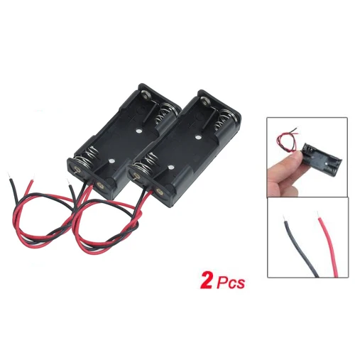 2 шт. Pin черный пластик 2x1 5 V AAA чехол для аккумулятора держатель |