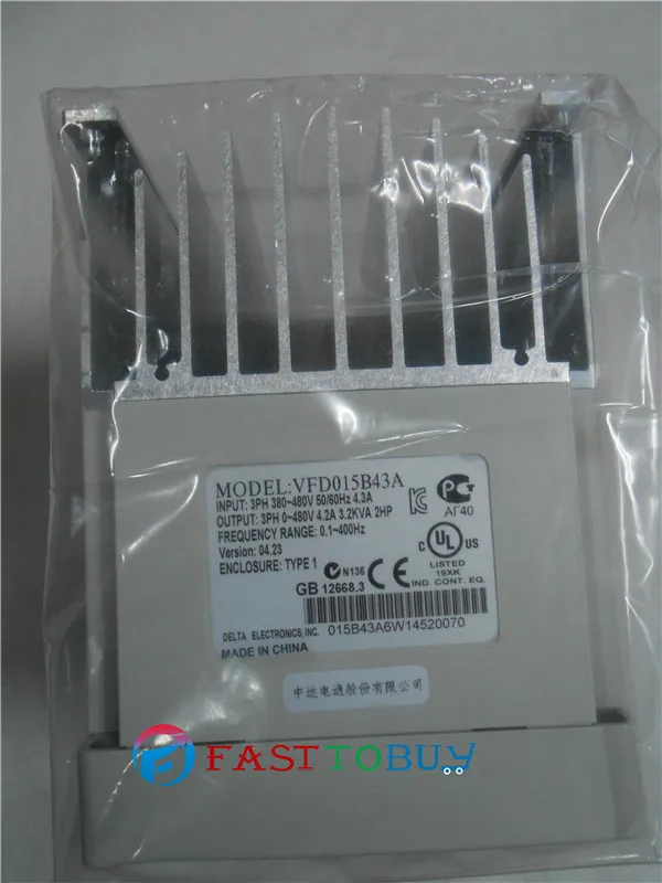 Дельта Двигатель переменного тока инвертор VFD015B43A VFD B серии 2HP 3 фазы 380V 1500W 1 5 кВт