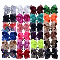 3pcslot 8 inch shiny sequins grosgrain ribbon bows with alligator clip for school girl kids large hair accessories barrettes