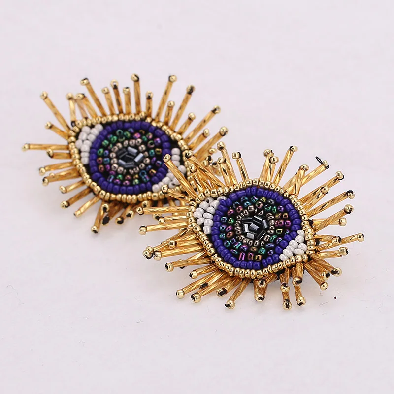 E0485 Sapphire Sehuoran, женские серьги с кисточками, геометрические, с бахромой, разноцветные, висячие серьги, свадебные, вечерние, модные ювелирные изделия, подарки - Окраска металла: E0485 Sapphire