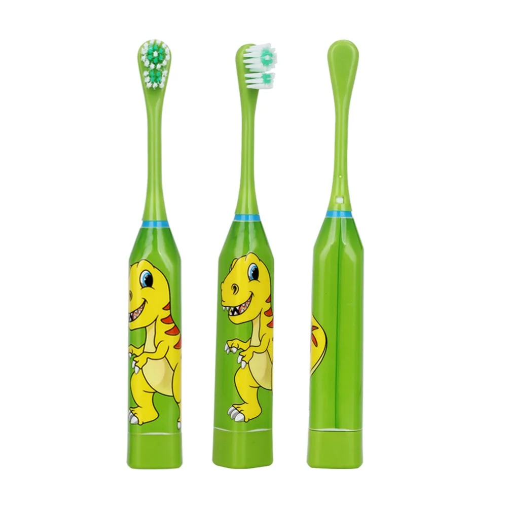 Electric Toothbrush Cartoon Pattern Ultrasonic Waterproof Tooth Brush Double-sided Teeth For Kids with 2pcs Head | Красота и здоровье