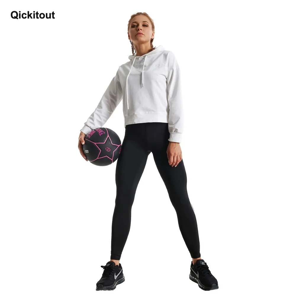 Женские эластичные леггинсы Qickitout спортивные облегающие из полиэстера с высокой