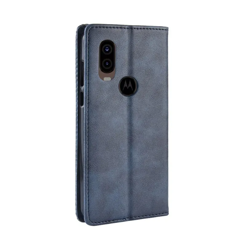 Чехол из искусственной кожи для Motorola One Vision чехол Защитная сетка Магнитная Magnetic Coque для Moto One Vision раскладной чехол