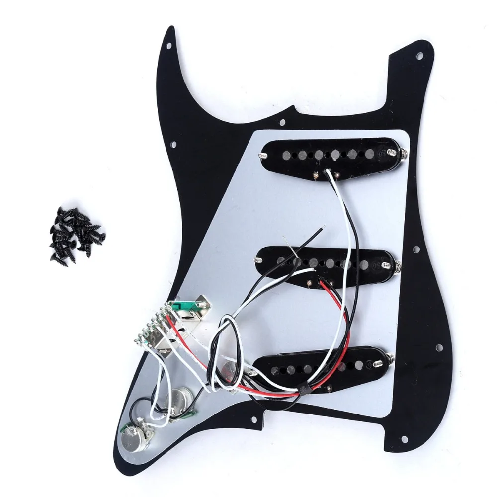 Предварительно загруженный проводной строат Pickguard Musiclily Pro SSS с 11 отверстиями