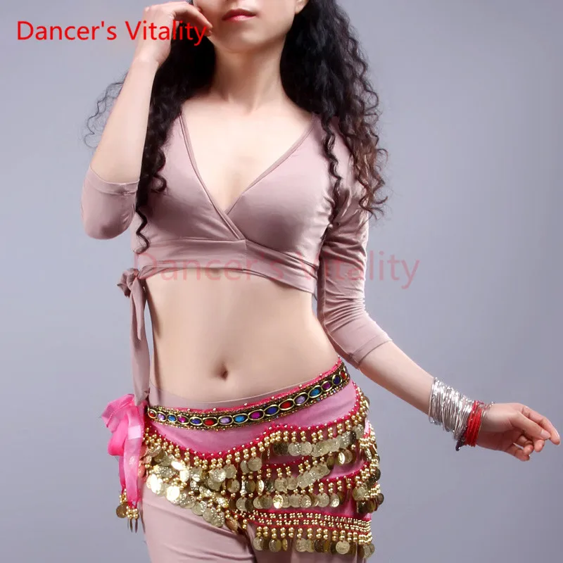 Новинка 2017 брендовый костюм для танца живота повседневный с коротким рукавом и v