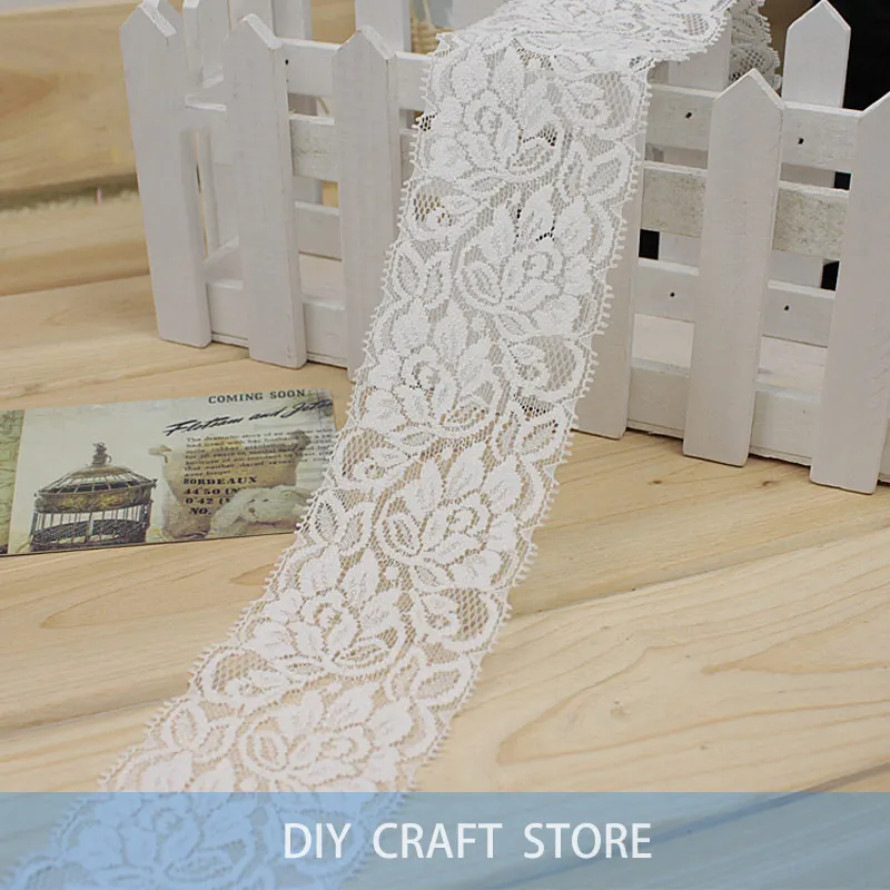 12 метров эластичная вышитая кружевная лента шириной 65 мм гладкая ткань отделка