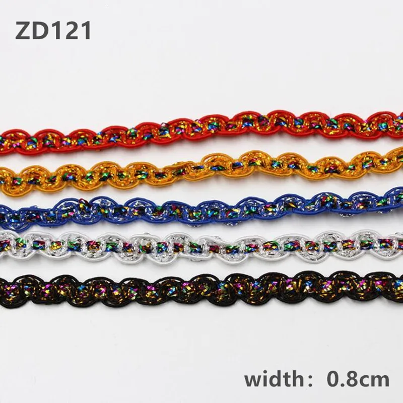 width 0.8CM red black white blue yellow hand Sequin lace Colored curved DIY accessories crown headdress ZD121 | Дом и сад