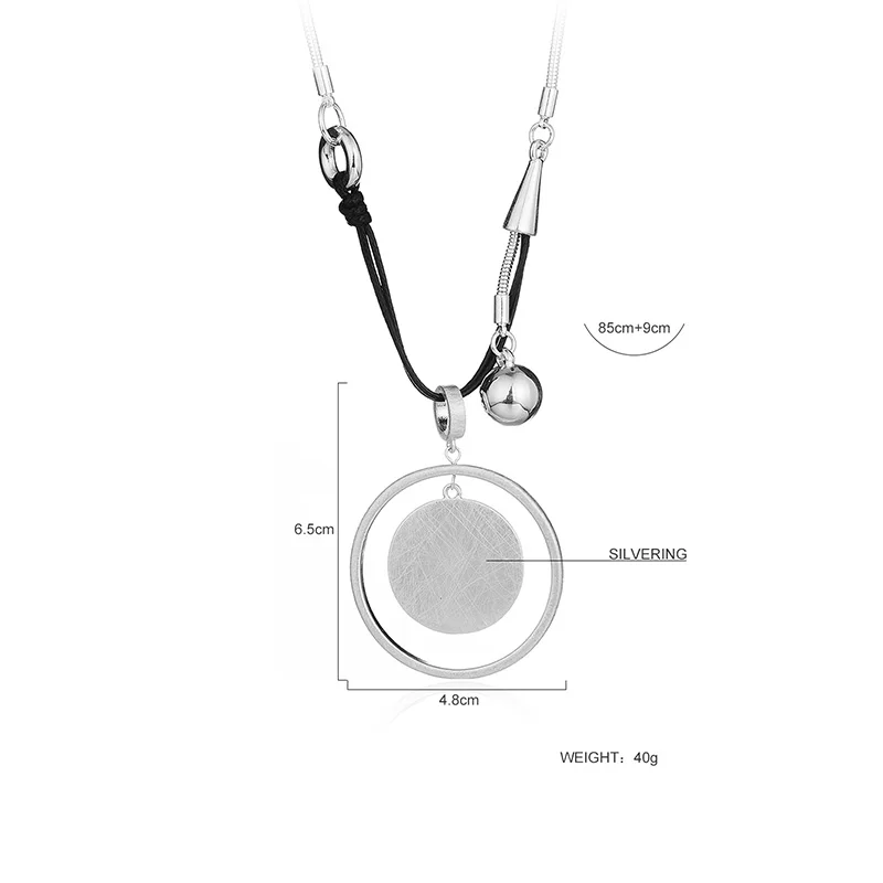 Женское Ожерелье Shineland длинное серебряное ожерелье в стиле панк с круглыми