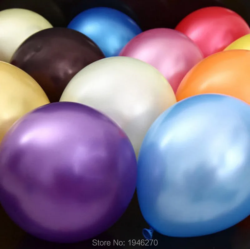 Бесплатная 100 шт./лот 12 &quotлатексные воздушные шары с металлическим отливом