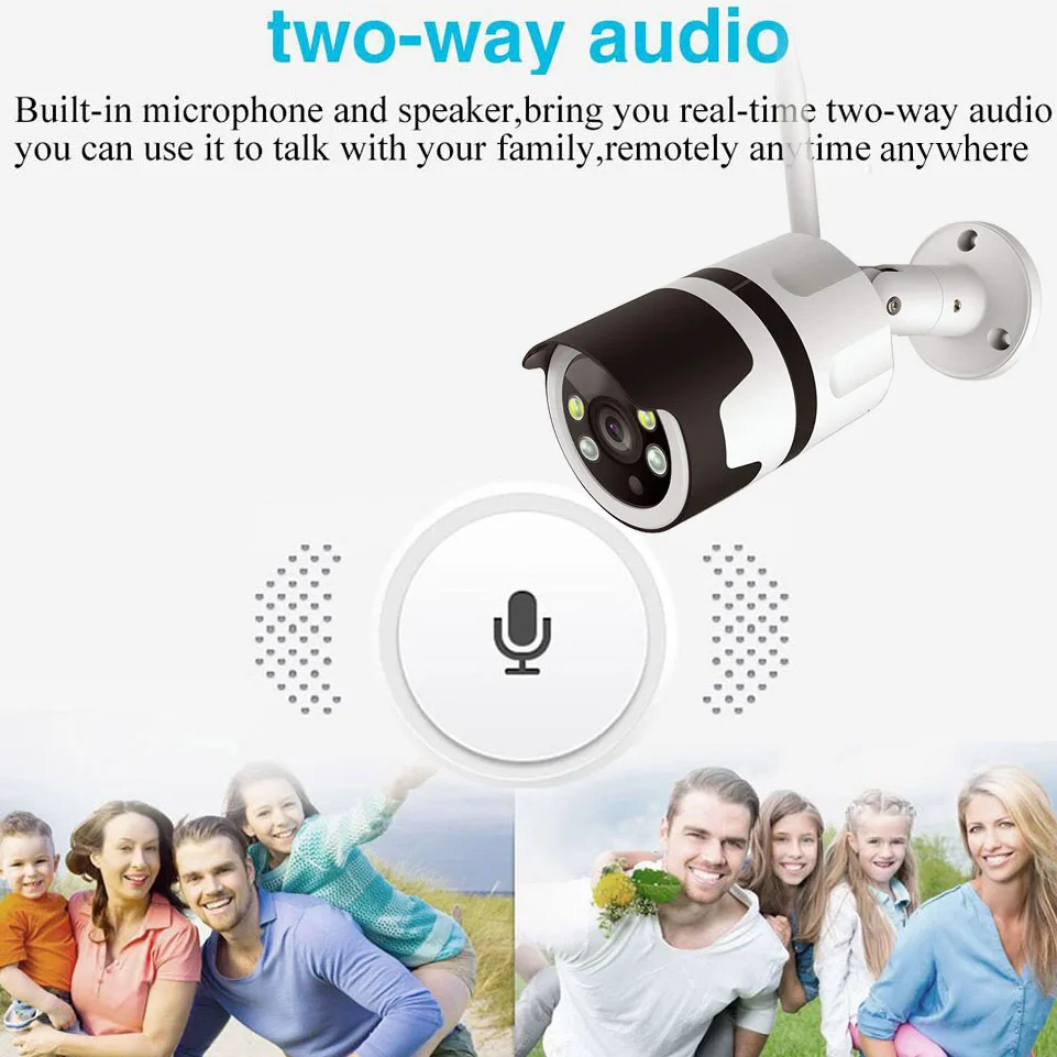 1080P CCTV камера 720P Wifi камера безопасности камера видеонаблюдения Двухсторонняя Аудио Цветная камера ночного видения наружная цилиндрическая камера