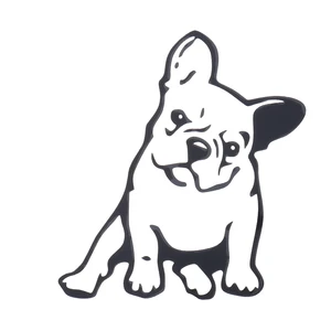 SEKINNEW, 1 шт., Симпатичные полые наклейки с изображением французского бульдога на автомобиль, наклейки с изображением собаки, мотоцикла, декоративные наклейки на окно автомобиля, зеркало заднего вида