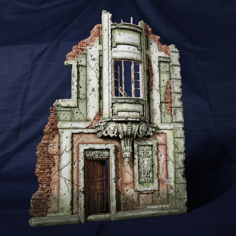 DIY 1/35 Смола Архитектура 02 Второй мировой войны сценарий руины Модель Руководство