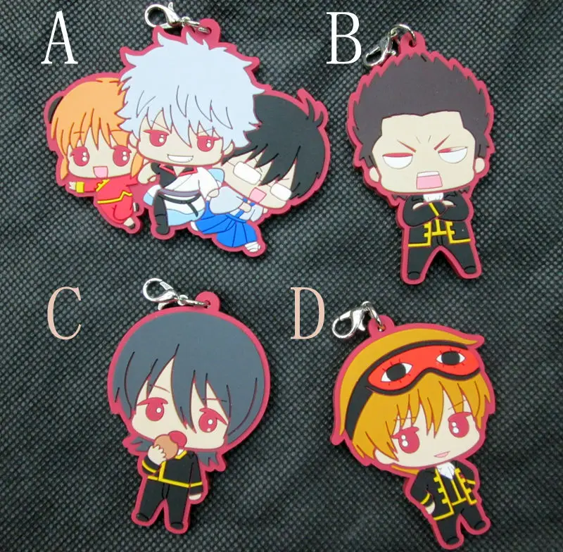 Gintama фигурки Kagura Sakata Gintoki Kamui Shimura Shinpachi Takasugi Shinsuke Silver Soul ПВХ фигурка телефон ремень