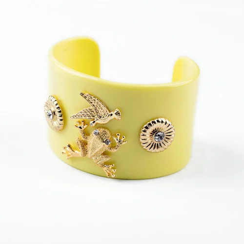 5 типов модных акриловых широких манжет женские браслеты с цветочным рисунком