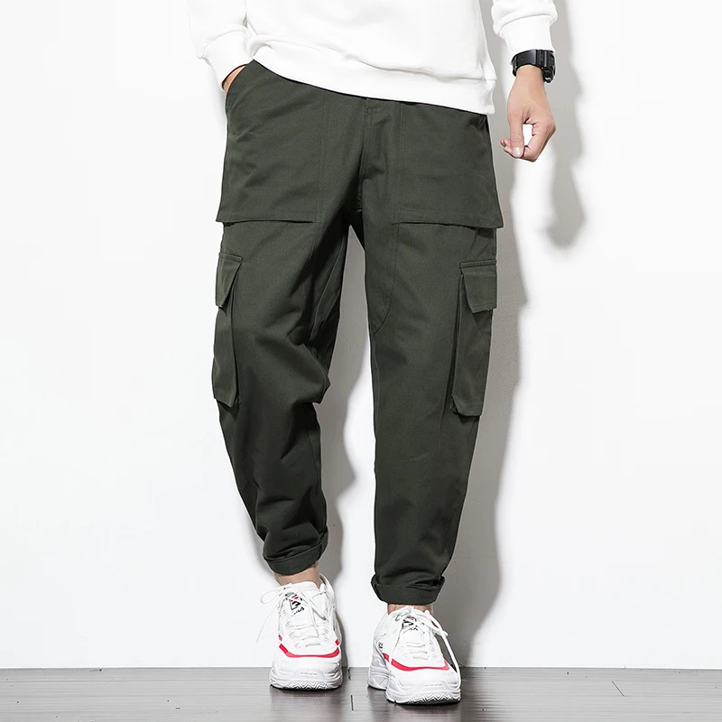 

Cargo Pants Ankle-Length Pants Cotton Casual Trousers Loose Fashion Male Solid 5XL MWC Harem Pants Summer MOOWNUC Popular Youth