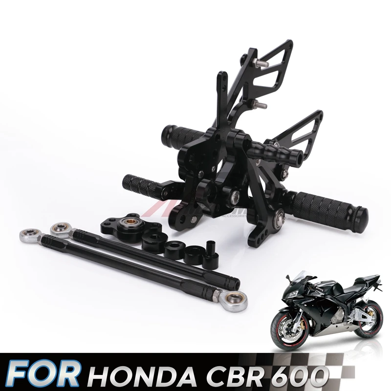 CNC алюминиевый мотоцикл Регулируемый Rearset задний Набор подножки педали Подножка для HONDA CBR 600 CBR600 RR CBR600RR 2007 2008