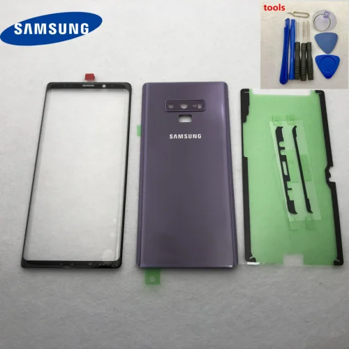 Note 9 purple Запасное стекло для samsung Galaxy Note 9, N960, N960F, крышка для батареи, задняя дверь, корпус, чехол, Note9, Передний сенсорный экран, стекло - Цвет: Note 9 purple