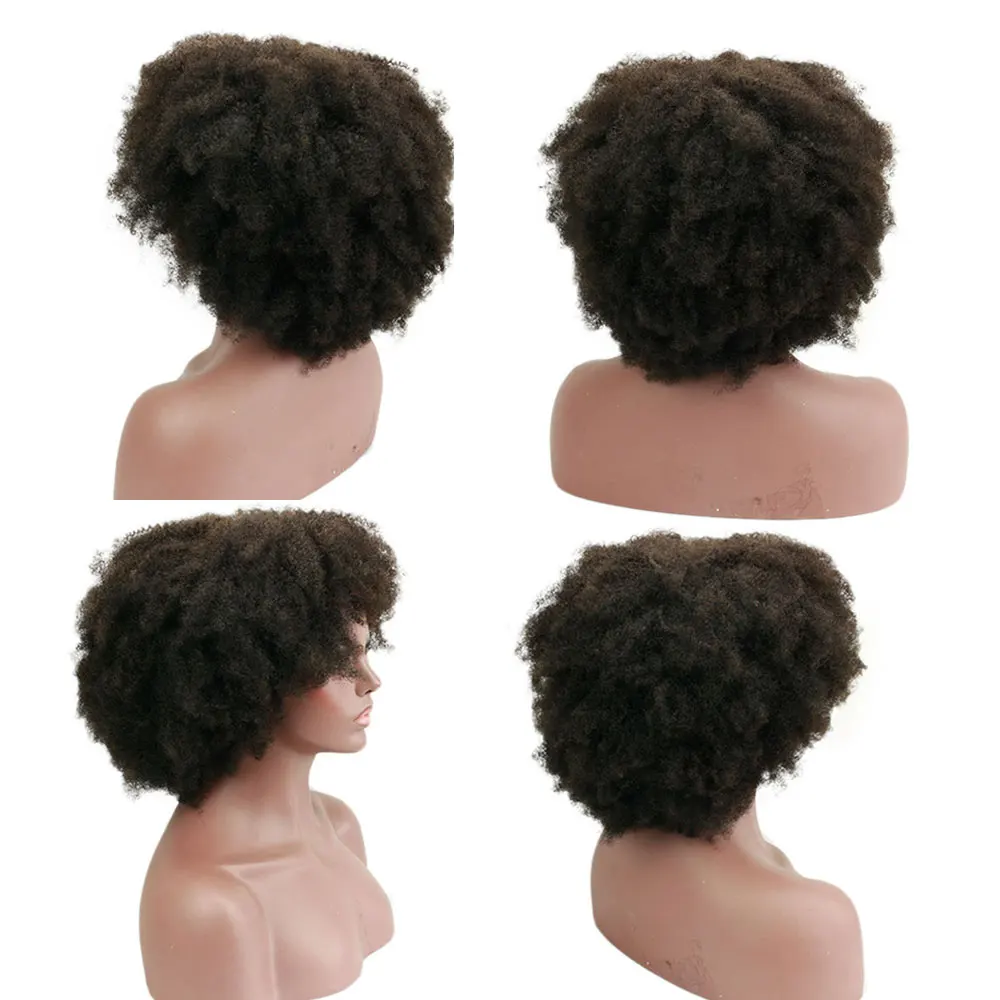 Eseewigs афро кудрявый парик Glueless полный парик шнурка человеческие волосы с волосами младенца 180% Плотность бразильские волосы Remy африканские Америка