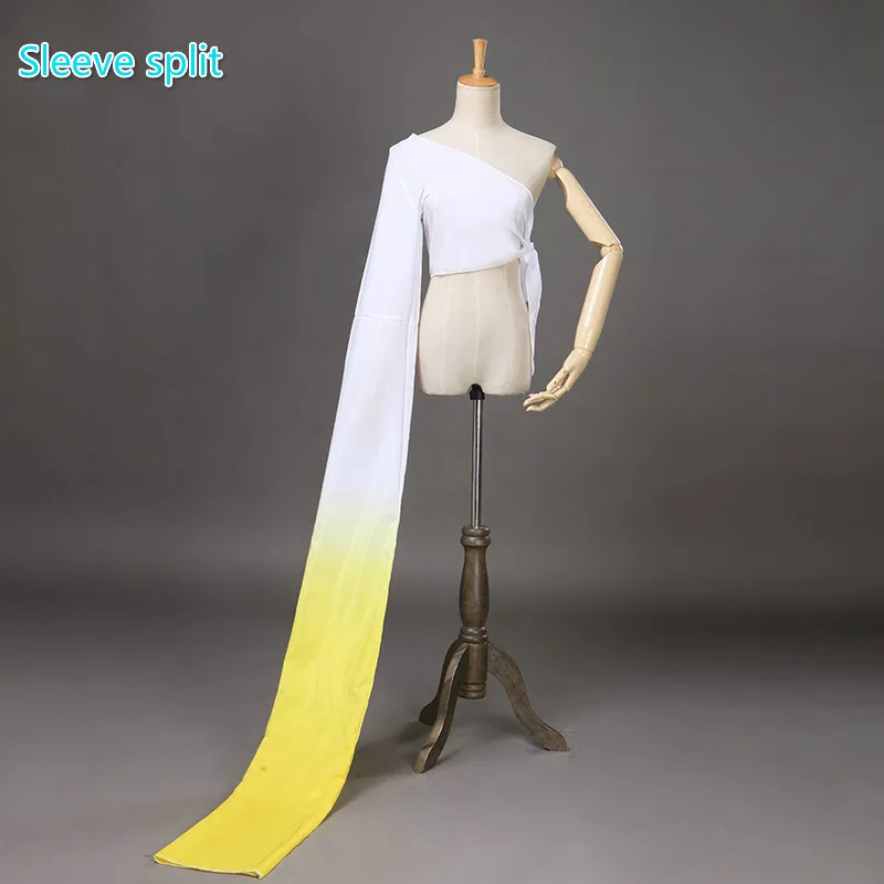 Sleeve split Yangko танец китайский Hanfu воды рукавом костюмы одного плеча классического танца практика Топы женские для детских представлений - Цвет: Sleeve split