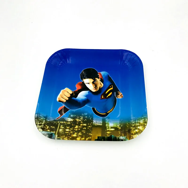 10 шт./лот Квадратная тарелка Супермена квадратная посуда товары для дня рождения